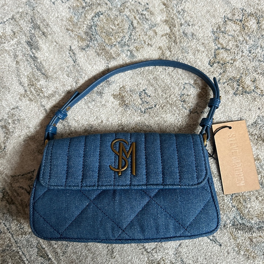 Steve Madden Blue Quilted Shoulder Bag